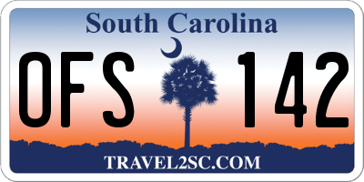 SC license plate OFS142