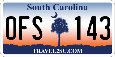 SC license plate OFS143