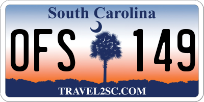 SC license plate OFS149