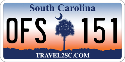 SC license plate OFS151