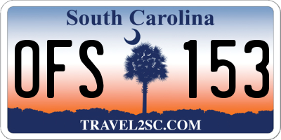 SC license plate OFS153