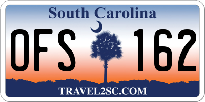SC license plate OFS162