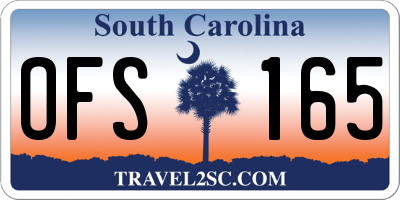 SC license plate OFS165