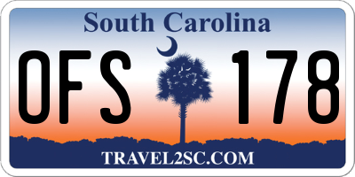 SC license plate OFS178