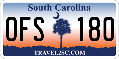 SC license plate OFS180