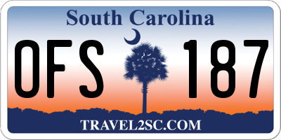 SC license plate OFS187
