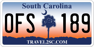 SC license plate OFS189