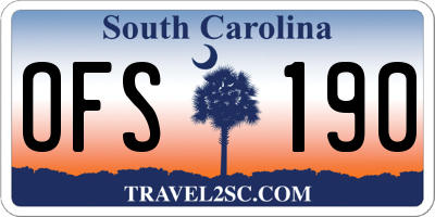 SC license plate OFS190