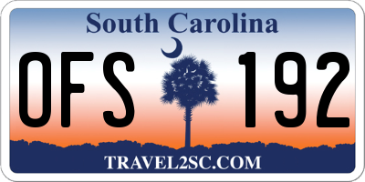 SC license plate OFS192