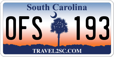 SC license plate OFS193
