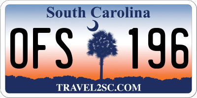 SC license plate OFS196