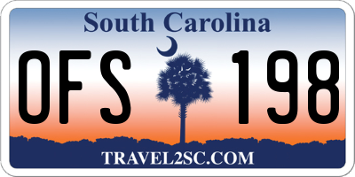 SC license plate OFS198
