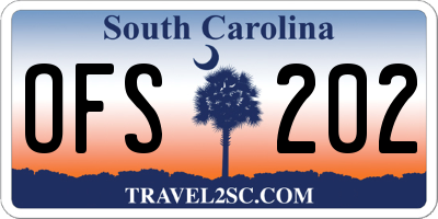 SC license plate OFS202