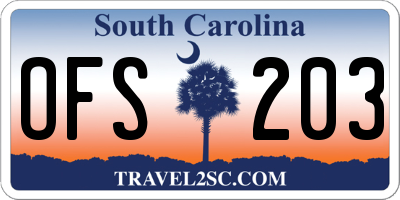 SC license plate OFS203