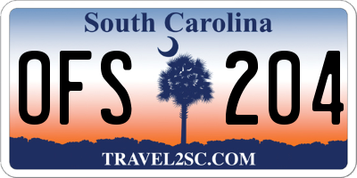 SC license plate OFS204