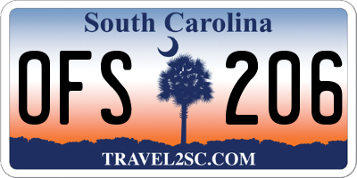 SC license plate OFS206