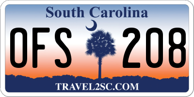 SC license plate OFS208