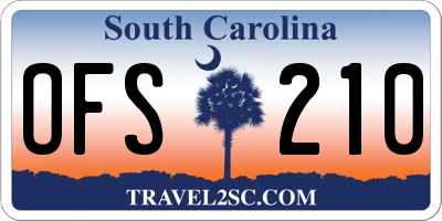 SC license plate OFS210