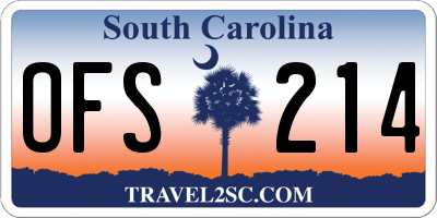 SC license plate OFS214