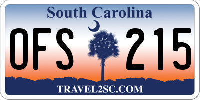 SC license plate OFS215