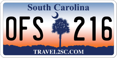 SC license plate OFS216