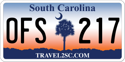 SC license plate OFS217