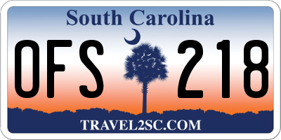 SC license plate OFS218