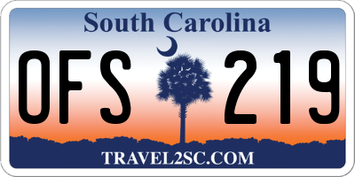 SC license plate OFS219