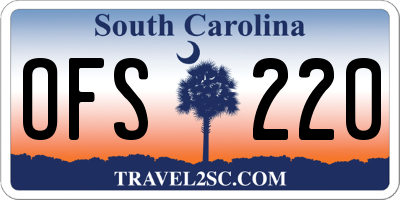 SC license plate OFS220