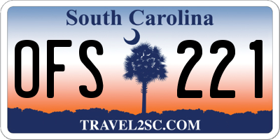 SC license plate OFS221