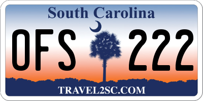 SC license plate OFS222