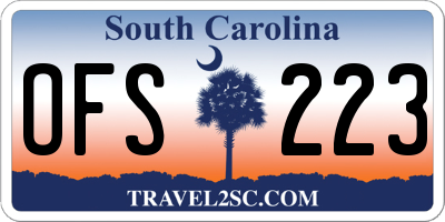 SC license plate OFS223