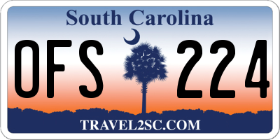 SC license plate OFS224