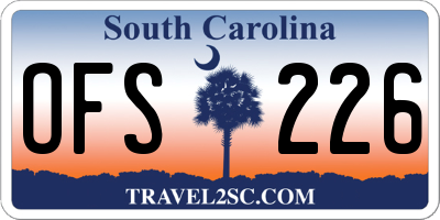 SC license plate OFS226