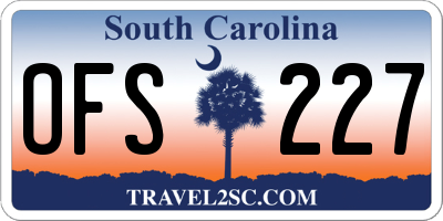 SC license plate OFS227