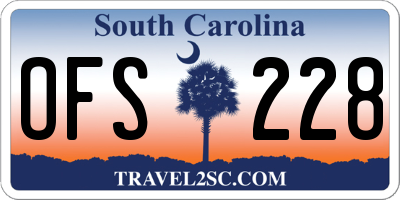 SC license plate OFS228