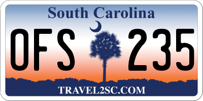 SC license plate OFS235
