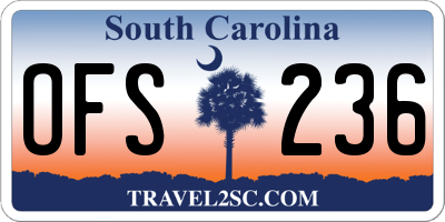 SC license plate OFS236