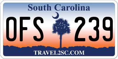 SC license plate OFS239