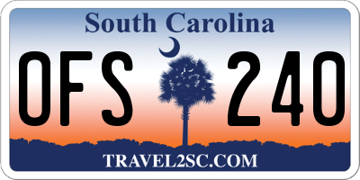SC license plate OFS240