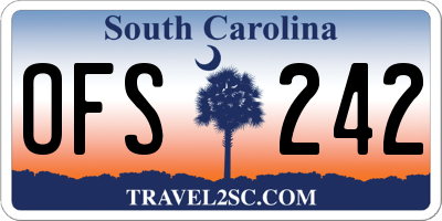 SC license plate OFS242