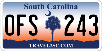 SC license plate OFS243