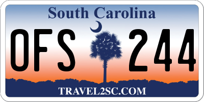 SC license plate OFS244