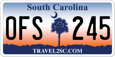 SC license plate OFS245