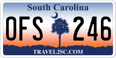 SC license plate OFS246