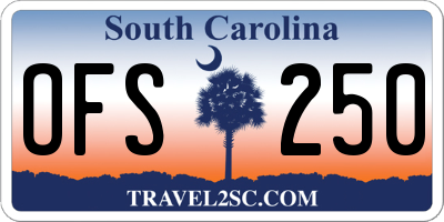 SC license plate OFS250