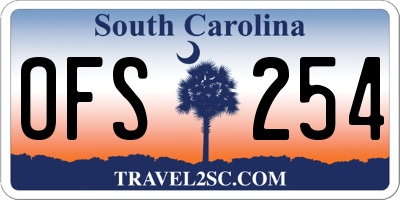 SC license plate OFS254