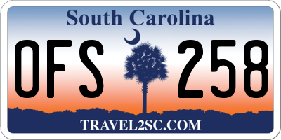 SC license plate OFS258