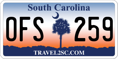 SC license plate OFS259