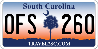 SC license plate OFS260